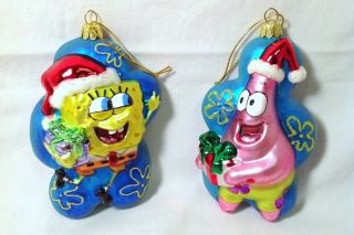 Set of 2 Kurt s Adler 3 5" Patrick Spongebob Squarepants Christmas Ornaments