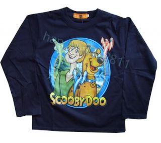 New Scooby Doo Shaggy Kid's Dark Blue Long Sleeve T Shirt 623 Size 5 Lovely