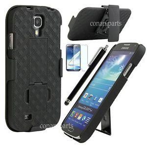 New Black Shell Holster Belt Clip Case Combo Stand for Samsung Galaxy S4 I9500