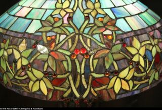 Tiffany Style Leaded Stained Glass Lamp Jewels