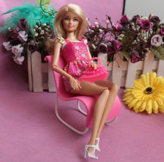 2pcs Furniture Rocking Beach Chair Lounge for Barbie Doll Princess Dreamhouse