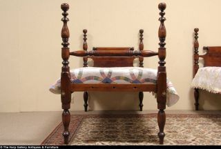 Pair of Cherry Empire 1840 Antique Twin Poster Beds