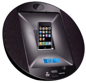 New Pyle iPad iPod Dock 2 0 CH Amplifier Built in FM Radio Alarm Clock w Remote