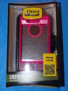 iPhone 4 4S Otterbox Defender Series Case Pink with Belt Holster Clip
