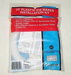 Lambro 25 ft Plastic Ice Maker Installation Kit Water Supply Line No Valve