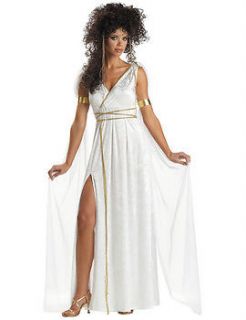 Deluxe Athenian Grecian Goddess Fancy Dress Costume Greek Athena Roman Long