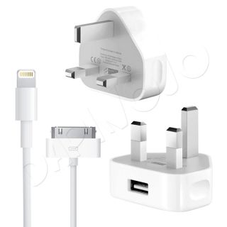 Genuine Apple Mains Charger Plug USB Data Sync Cable for iPhone iPod All Gen