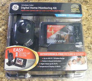 GE Wireless Color Digital Home Monitoring Kit Camera w 3 5" LCD DVR 45255 New