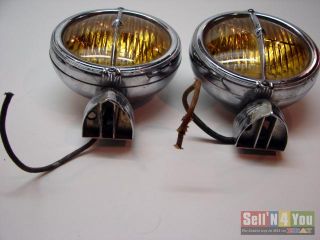 Vintage Electroline Fog Lamps Rat Hot Rod Art Deco Lights