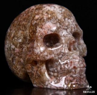 Pink Ocean Agate Carved Crystal Skull Realistic Crystal Healing