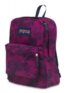 Jansport Backpack Superbreak Navy Moonshine Vintage Floral Padded Shoulder Strap