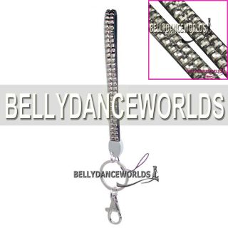 Bling Rhinestone Crystal Custom Lanyards Wristlets Key Chain Holder Phone Strap