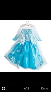  Frozen Princess Elsa Icicles Costume Dress Gown Sz 10