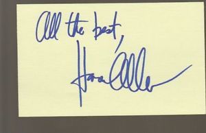 Karen Allen Autograph Index Card Indiana Jones Signed Signature COA