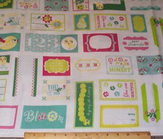 Delovely Quilt Labels Fabric 2yds Andover Cotton