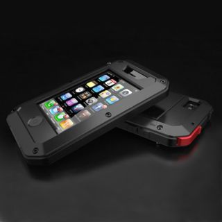 Aluminum Metal Case Cover with Gorilla Glass for iPhone 4 4S 5 Water Shock Proof