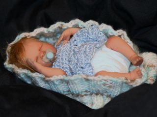 OOAK Soft Body Mini Newborn Polymer Clay Baby Girl by Becky Bright