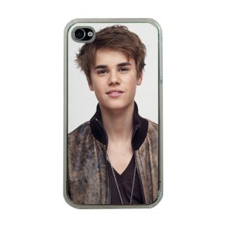 Justin Bieber Apple iPhone 4 Hard Case Cover Black White Clear