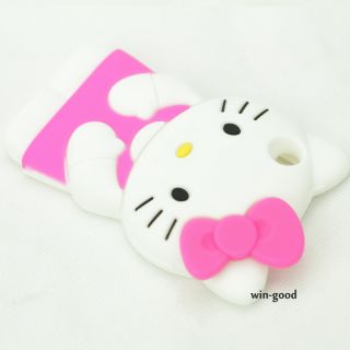 Lovely Girl 3D Hello Kitty Silicone Case Cover for Apple iPod Touch 4G 4 4th