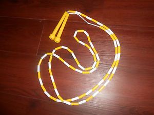 Segmented Plastic Jump Rope 8' Foot Feet Yellow and White B8
