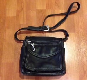Black Leather Handbag Silver Hardware