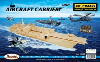Aircraft Carrier 3D Puzzle Wood Craft Construction Kit