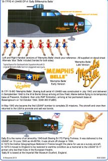 Details about Kits World Decals 1/32 B 17 FLYING FORTRESS Memphis