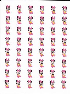 48 Baby Minnie Mouse Envelope Seals Labels Stickers 1 2" Round