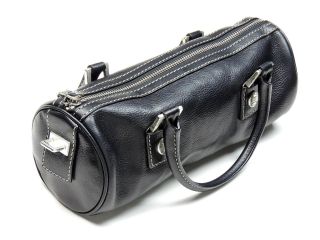 Michael Kors Black with Silver Studs Barrel Bag Purse Beautiful