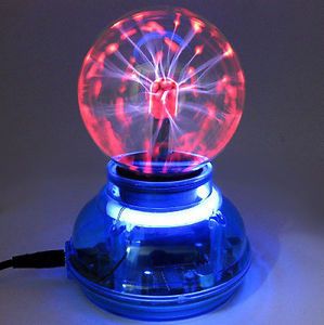 3" Music Sound Activated Plasma Ball Sphere Night Light Lamp Lighting Blue Color