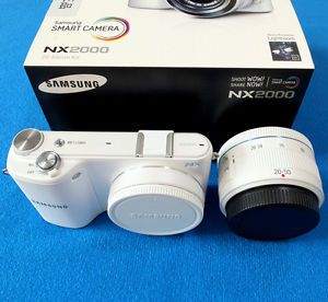 Samsung NX2000 Body NX 20 50mm Lens Kit White 29 Languages Selectable Wi Fi 689466720044