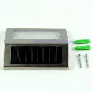 New Design Outdoor Solar Power 2 LED Light Garden Pathway Stairs Lamp 2Colors