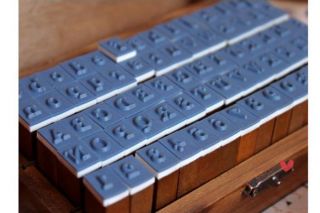 70pcs Alphabet Letter Number Punctuation Symbol Wood Rubber Stamp Set Wooden Box