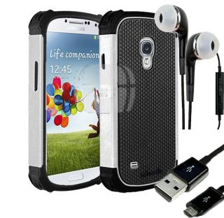 White Armor Shock Proof Cover Case for Samsung Galaxy S4 SIV Cable Earphone