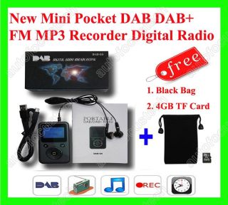 New Mini Pocket DAB DAB FM Radio  Recorder Clock 4GB TF Card
