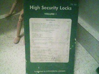 Locksmith High Security Locks Manual