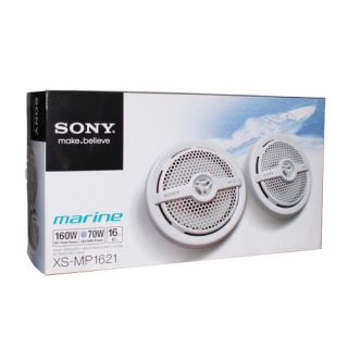 New Sony XS MP1621 160 Watt 6 5" 2 Way Dual Cone Marine Speakers 6 1 2 inch Pair