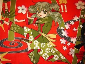 Fabric Henry Thunder Flower Anime Martial Arts Girl Red