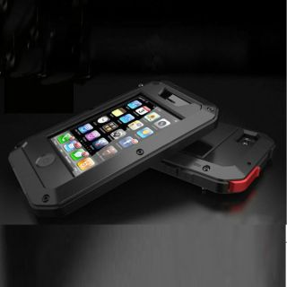 Aluminum Metal Case Glass Water Shock Dust Proof for Apple iPhone 4 4S Black