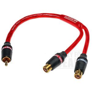 Monster Cable® 10" Audio 1 Male to 2 Female RCA Y Adapter Cable M2F
