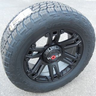 20" Black Worx Beast Wheels Rims Nitto Terra Grappler Tires Chevy Tahoe Ford GMC