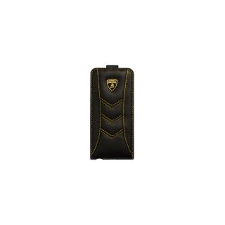 Officially Licensed Lamborghini Black Leather Flip Case for IPHONE5
