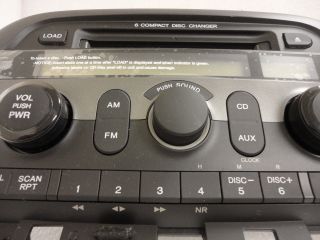 Honda Odyssey 6 Disc Changer  CD Player Aux Radio Stereo Factory 1BU3
