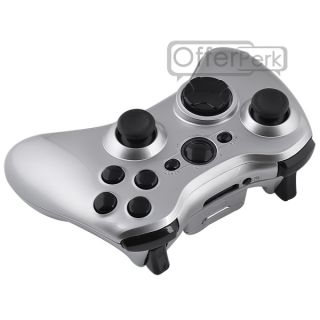 Fashion Custom Xbox 360 Polished Silver and Black Wireless Controller Shell Case