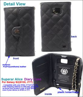 Superar Alice PU Leather Case Cover Wallet for Samsung Galaxy S2 i9100 I777
