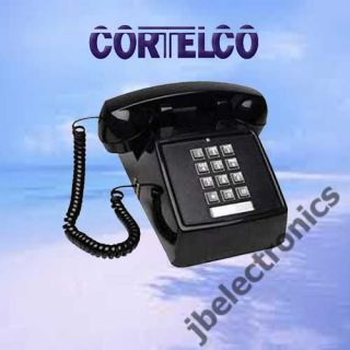 Cortelco ITT 2500 Black Retro Push Button Corded Desk Phone Vintage Look New