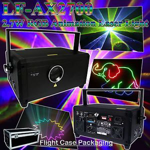DJ Equipment 2 7W 2700mW Pro RGB Animation Stage Pub Show Laser Light Projector