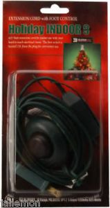 9' Green Christmas Extension Cord w Foot Switch 09493