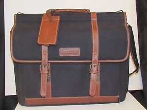 Targus 17 inch Deluxe Black Canvas Brown Leather Notebook Case Laptop Bag