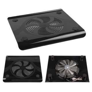Black USB One Big Fan Portable Cooling Cooler Pad Stand for 14 1" 15" Laptop PC